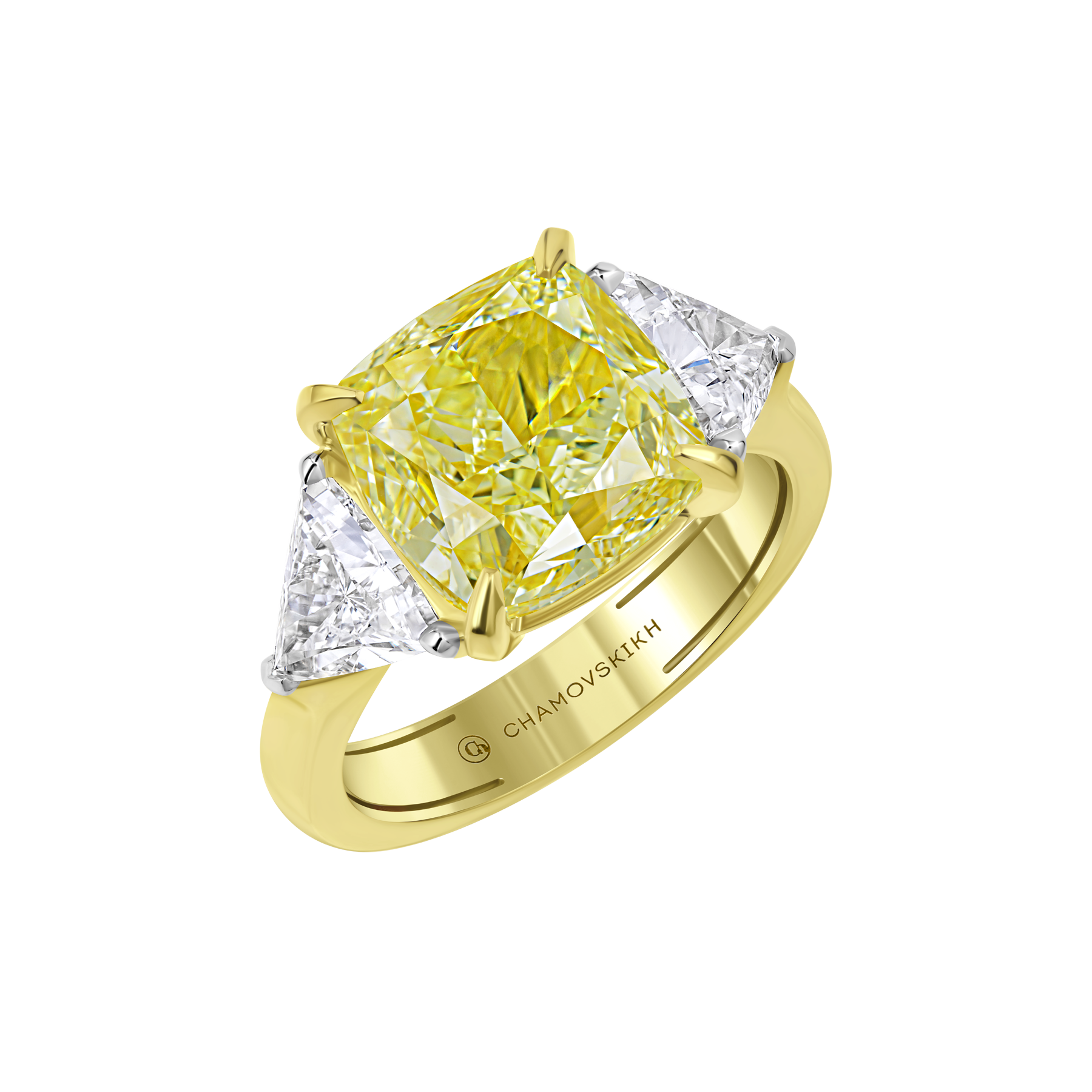 Кольцо с бриллиантами, желтое золото