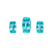 Сет из 3-х Турмалинов Параиба, Кушон, 1,51 ct, 1,44 ct и 2,78ct
