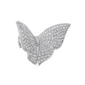 Брошь с бриллиантами, белое золото