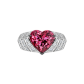 Кольцо с турмалином рубеллитом и бриллиантами, белое золото