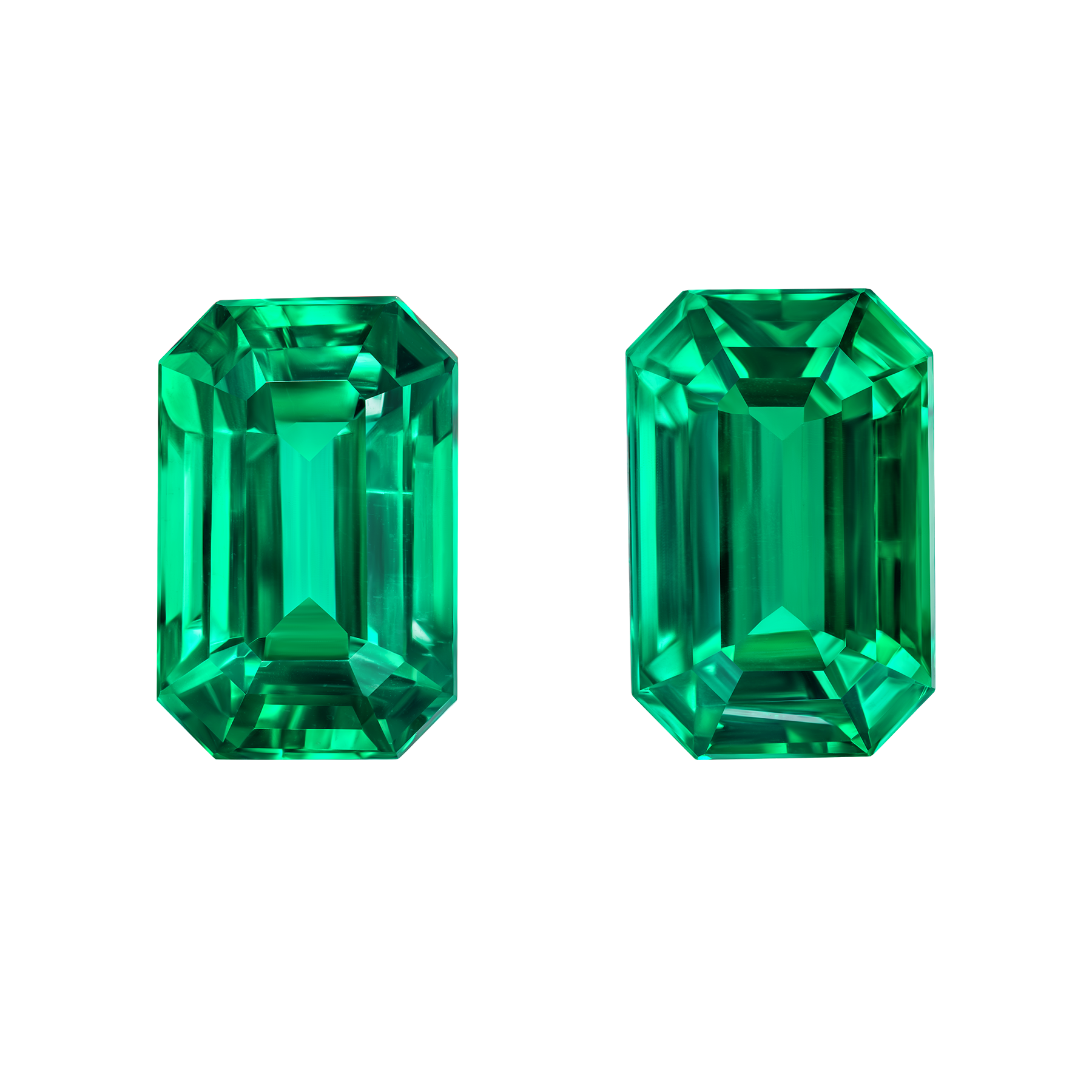 Сет из двух изумрудов ZAMBIA, Октагон, 5,75ct /6,2ct