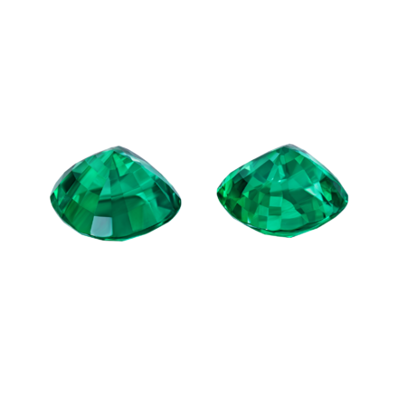 Сет из двух изумрудов, Кушон, 4,24ct/ 4,41ct 2