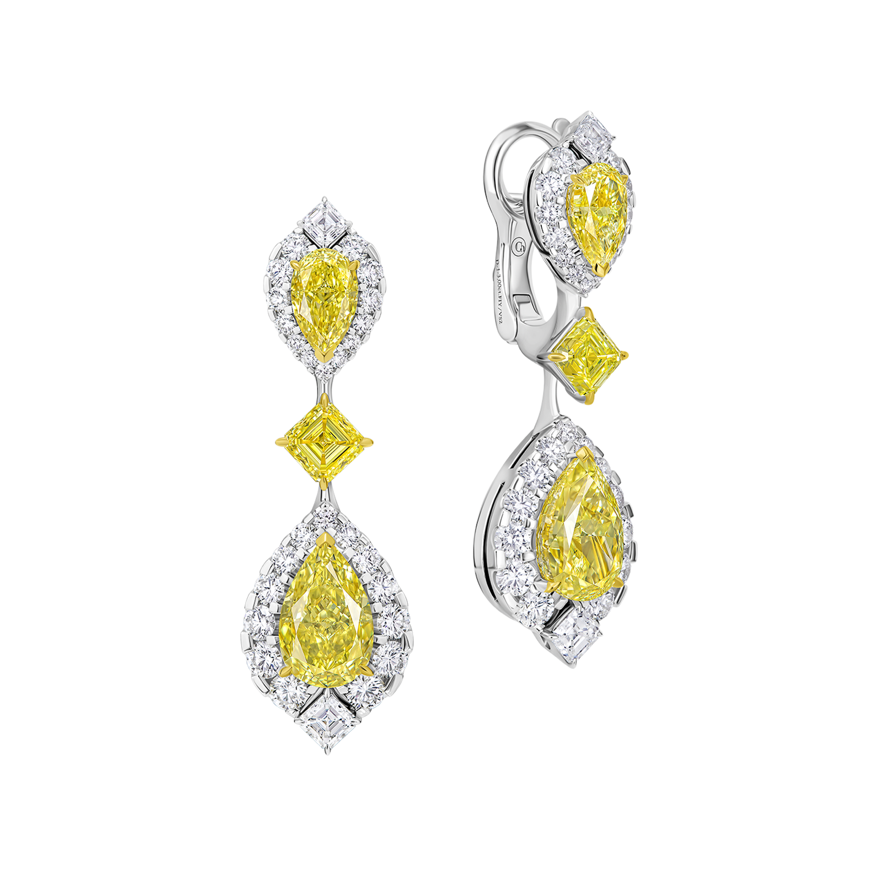 Серьги с бриллиантами, белое золото