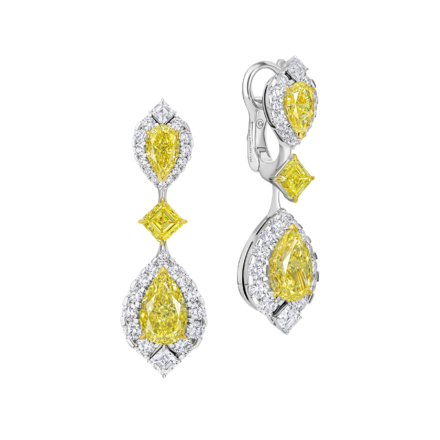 Серьги с бриллиантами, белое золото