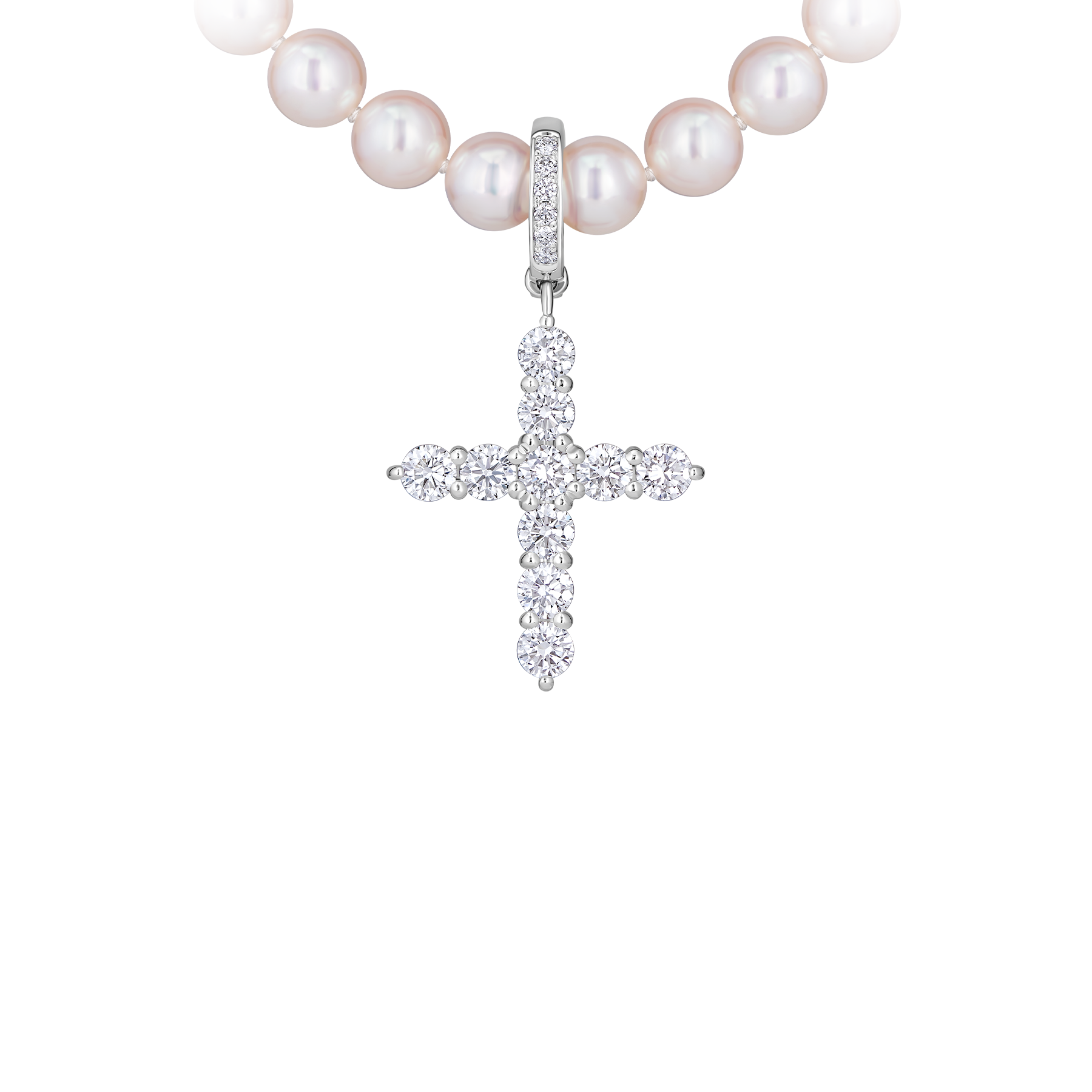 Подвес с бриллиантами, белое золото