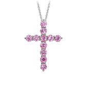 Колье с розовыми сапфирами, белое золото