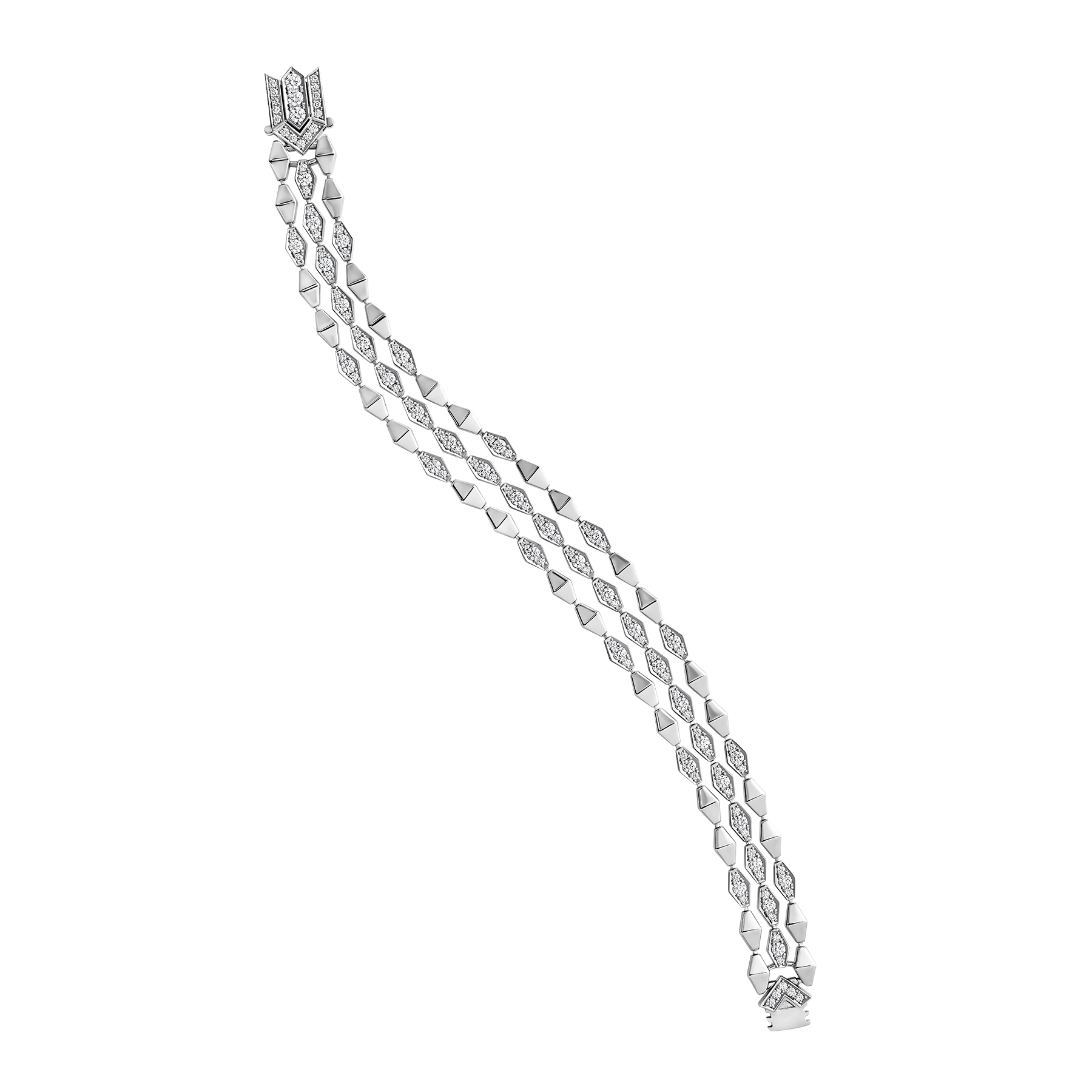 Браслет с бриллиантами, белое золото