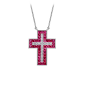 Колье с рубинами и бриллиантами белое золото