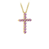 Колье с розовыми сапфирами, желтое золото