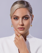 Кольцо с желтыми бриллиантами, желтое золото