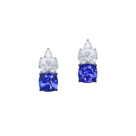 Серьги с танзанитами и бриллиантами, белое золото 2