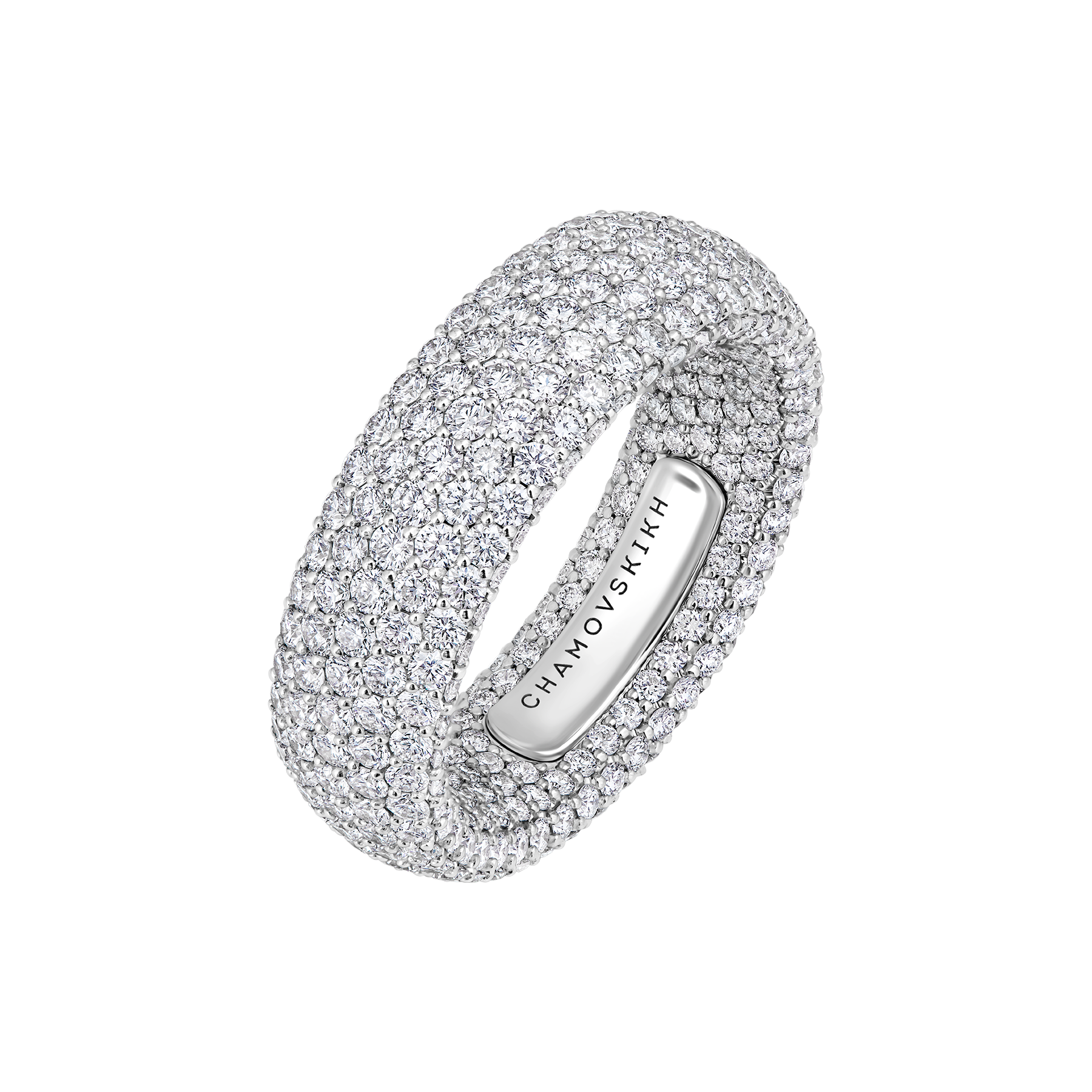 Кольцо с бриллиантами, белое золото