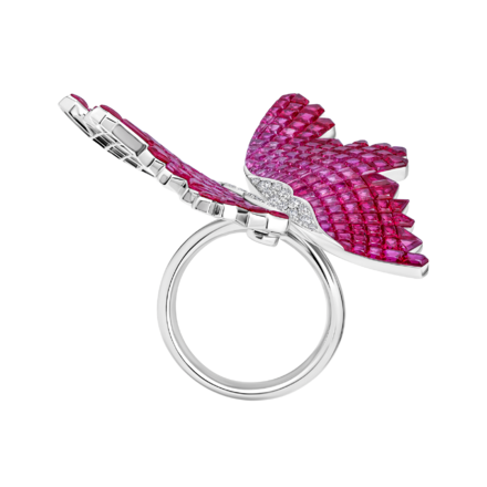 Кольцо с рубинами и бриллиантами, белое золото 3