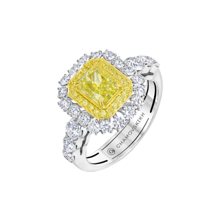 Кольцо с бриллиантами, белое золото 1