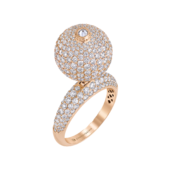 Кольцо с бриллиантами, розовое золото