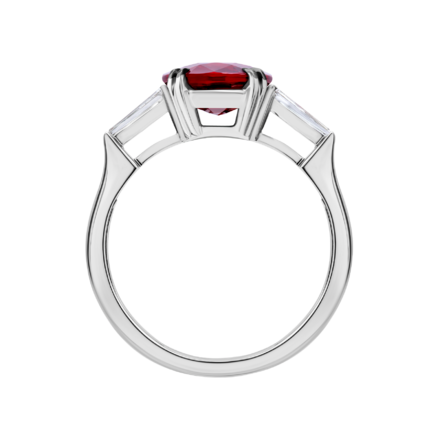 Кольцо с рубином и бриллиантами, белое золото 3