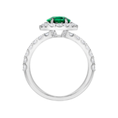 Кольцо с изумрудом и бриллиантами, белое золото