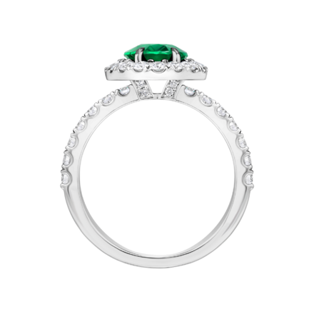 Кольцо с изумрудом и бриллиантами, белое золото 3