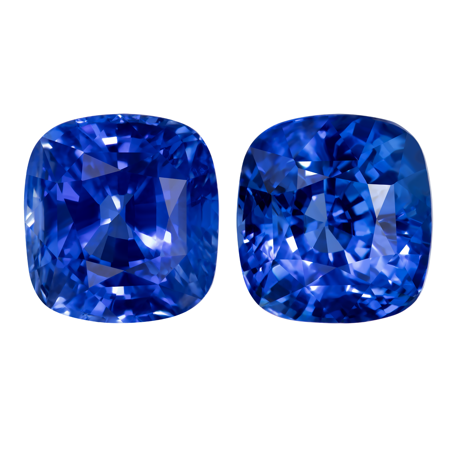 Сет из двух сапфиров, SRI LANKA, Кушон, 9,01 ct/ 8,23 ct