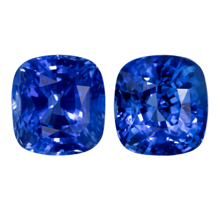 Сет из двух сапфиров, SRI LANKA, Кушон, 9,01 ct/ 8,23 ct 1