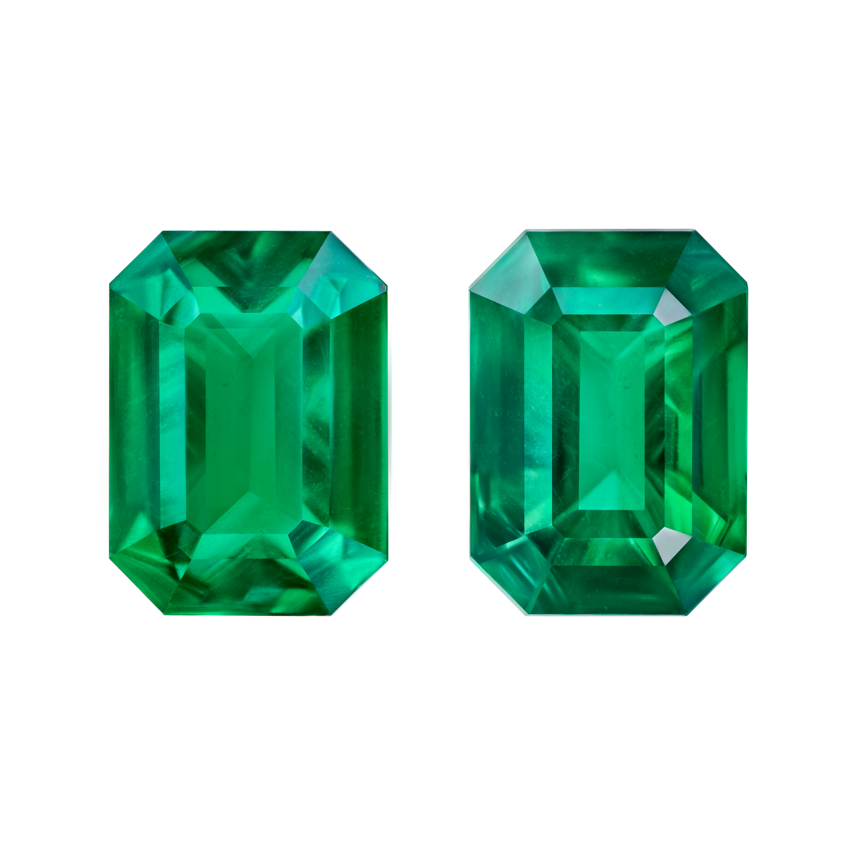 Сет из двух изумрудов ZAMBIA, Октагон, 9,02 ct / 9,71 ct