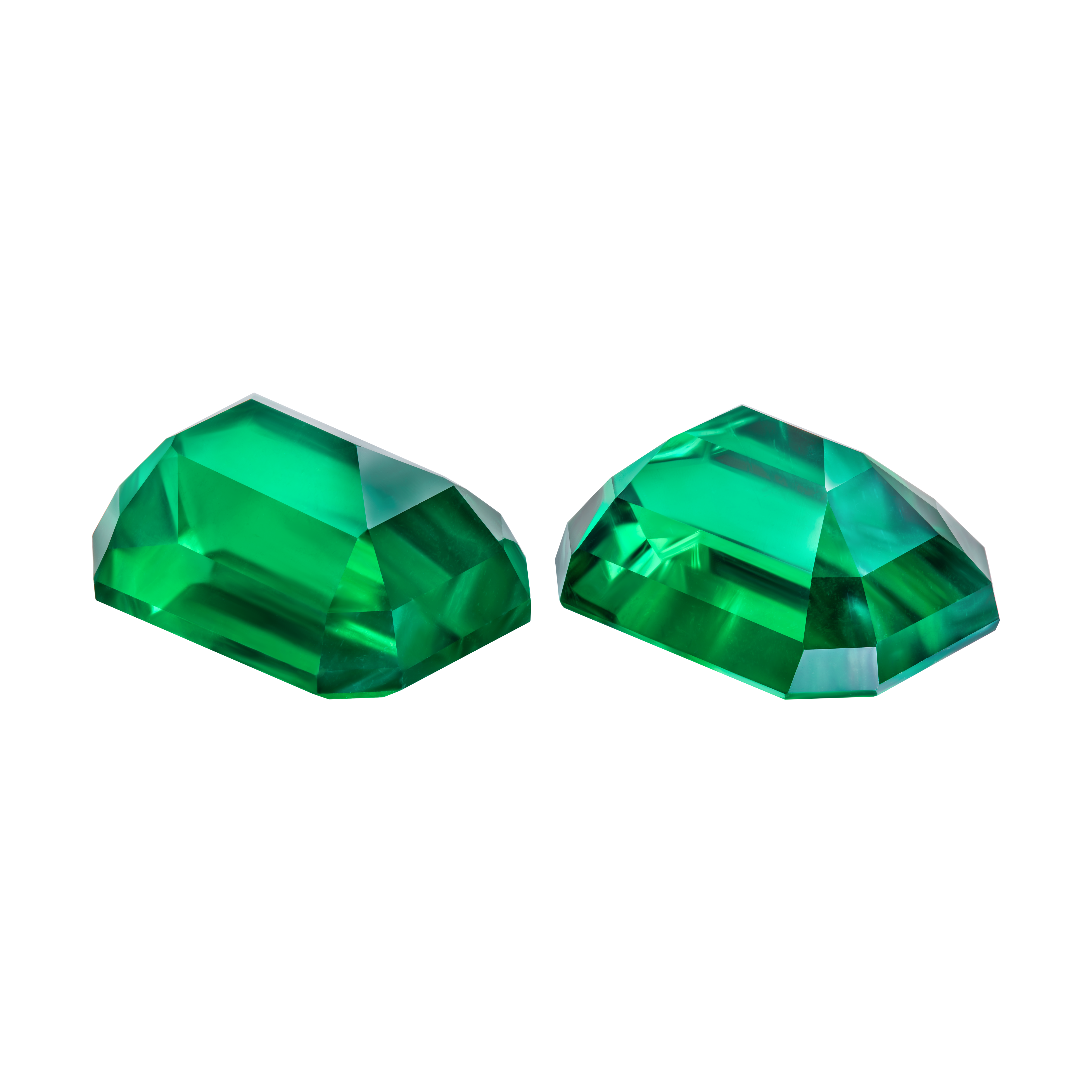 Сет из двух изумрудов ZAMBIA, Октагон, 9,02 ct / 9,71 ct