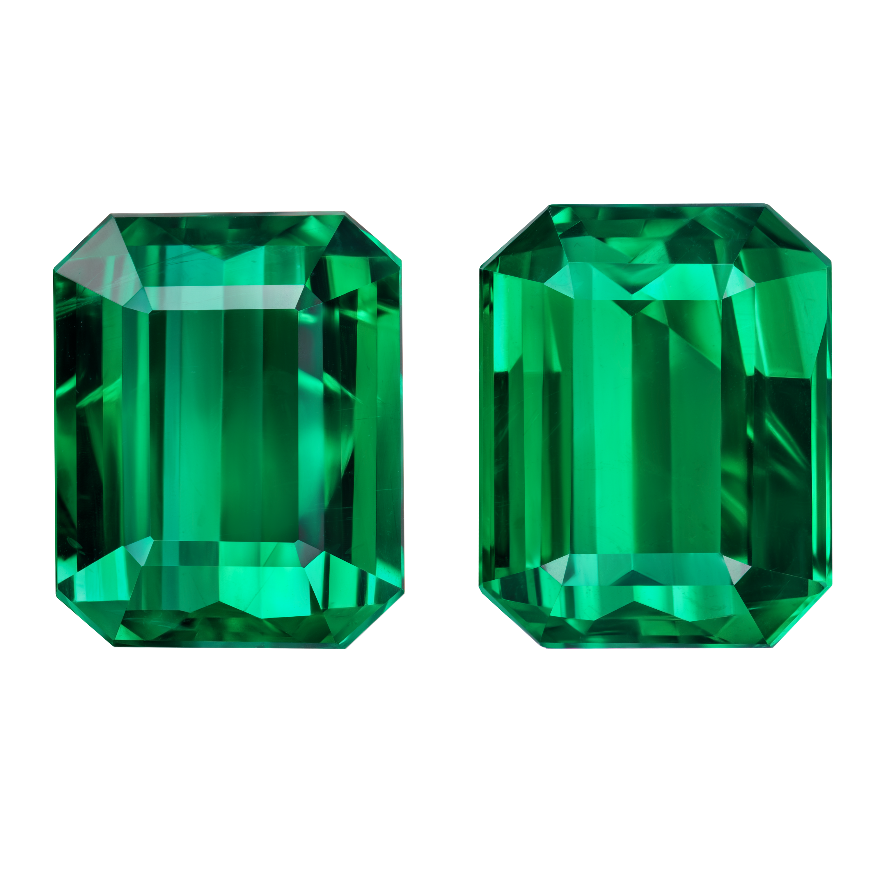 Сет из двух изумрудов ZAMBIA, Октагон, 11,58 ct /10,78 ct