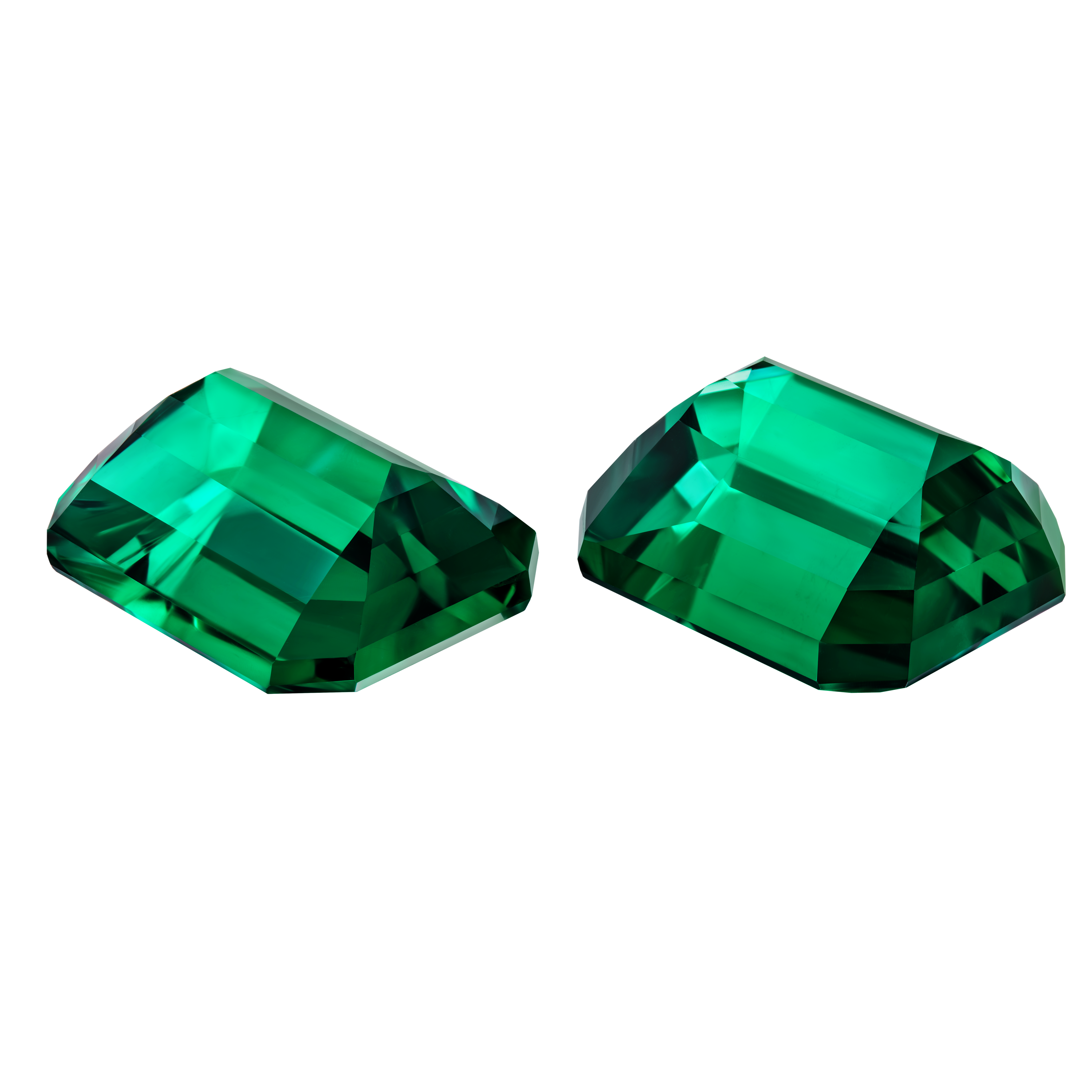 Сет из двух изумрудов ZAMBIA, Октагон, 11,58 ct /10,78 ct
