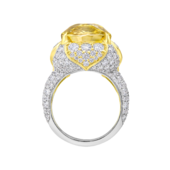Кольцо с жёлтым сапфиром и бриллиантами, белое и жёлтое золото